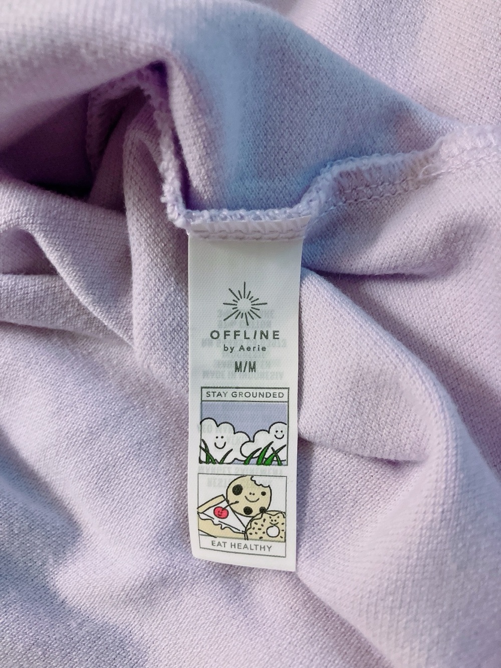 Aerie Offline Lavender Longsleeve Pique T-Shirt Oversized Dolman Balloon Sleeves - Picture 7 of 12